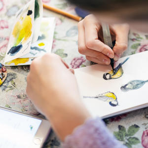 Atelier peinture oiseaux enfants
