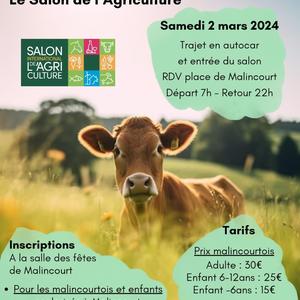 Salon de l'agriculture malincourt 2 mars 2024