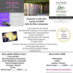 Repas dansant Fressies 2 aout 2025